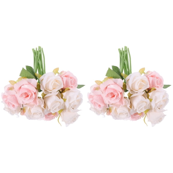 OUNONA 2pcs Romantic Bouquet Bride Holding Bouquet Bridesmaid Artificial Rose Bouquet