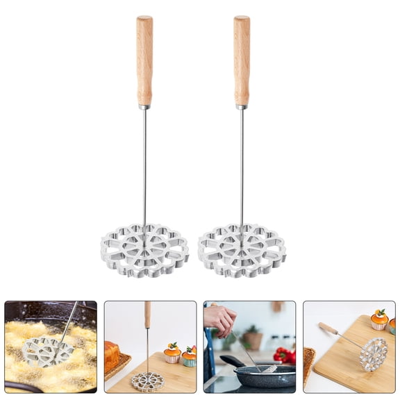 OUNONA 2pcs Rosette Maker Set Silver Aluminum for Kitchen Use with Unique Design and Easy Clean Features