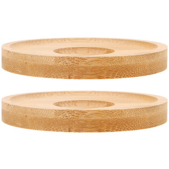 OUNONA 2pcs Rotating Whiskey Glasses Bamboo Bases Bamboo Coasters for Whiskey Wine Round Rotation Whiskey Glasses Coasters for Bar Home