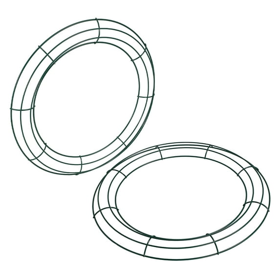 OUNONA 2pcs Round Shaped Wreath Frame Metal Floral Hoop Christmas Wreath Making Iron Ring For Door Window Decorations Home Office