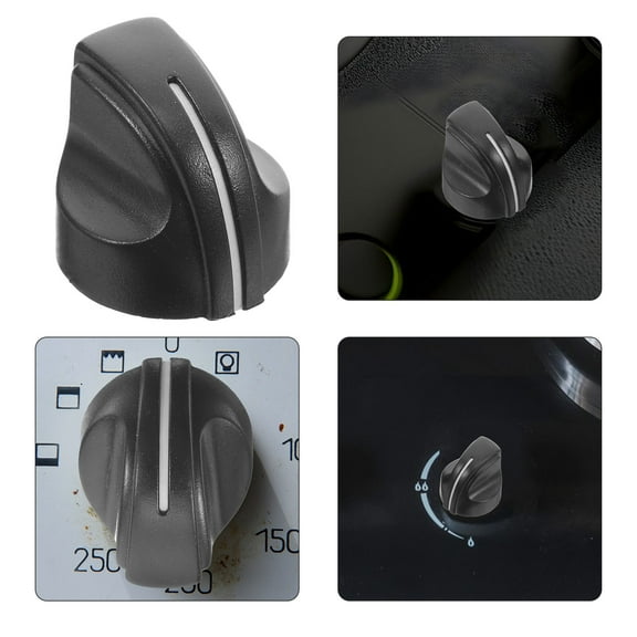 FOLOYORI 2Pcs Black Plastic Knob Caps for Potentiometer Control with Fluted Shaft Durable Replacement