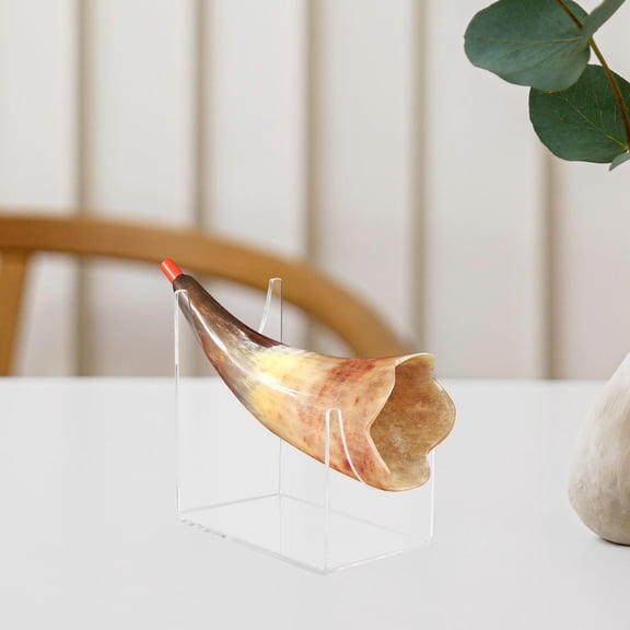 OUNONA 2-Pack Transparent Acrylic Shofar Display Holders for Home, Office, and Family Decor