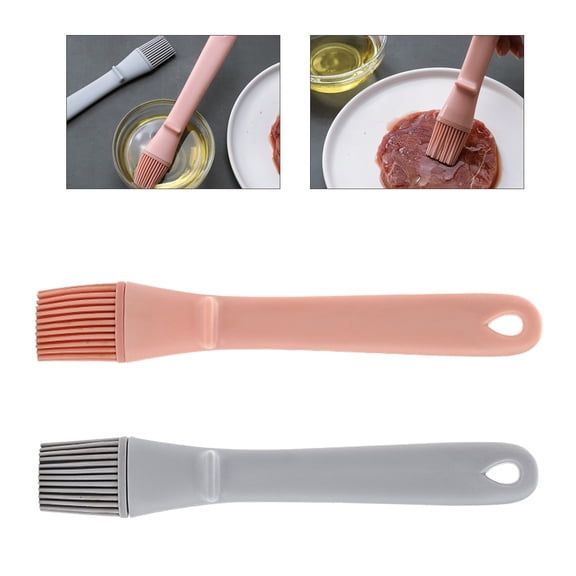 OUNONA 2pcs Silicone Basting Brush Set Assorted Color Lightweight High Temperature Resistant for Home Use