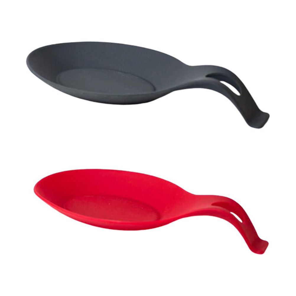 OUNONA 2pcs Silicone Spoon Rests Kitchen Utensil Holder Heat Resistance Spoon Rack Spoon Pad for