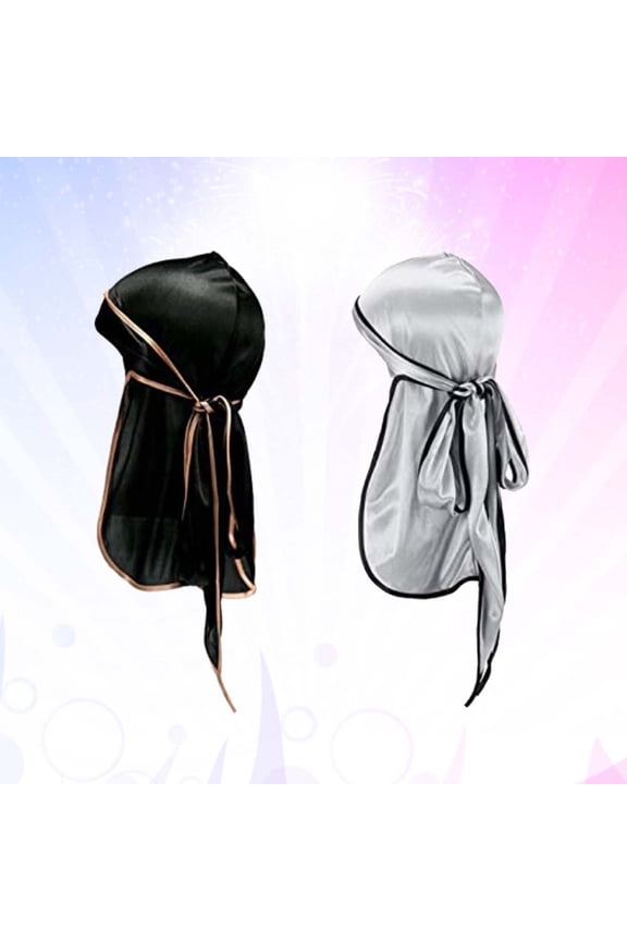 2Pcs White Elastic Turban Hair Scarf Soft Comfortable Stylish Headwrap