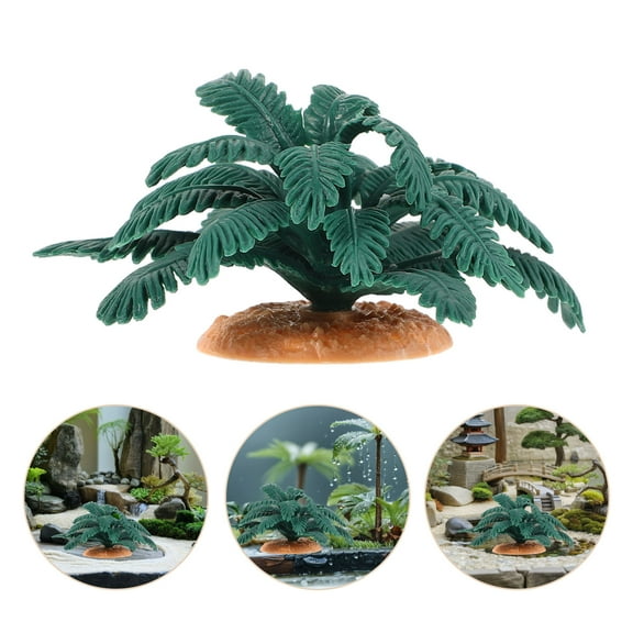 OUNONA 2pcs Small Palm Tree Decor Mini Landscape Tree Miniature Faux Plants Fake Train Tree Palm Tree centerpieces for Tables Simulation Tree Hawaii Ornament Indoor Plant Tree Seaside Green