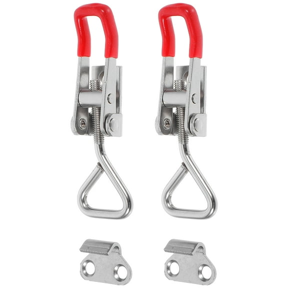 OUNONA 2pcs Stainless Steel Adjustable Toggle Clamp Hasp Heavy Duty Door Security Latch Door Bolt Metal Cabinet Clasp Lock Home Office Hardware