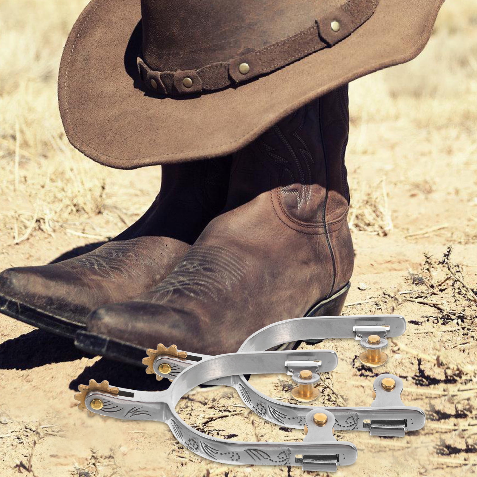 Stainless Steel Western Bumper Spurs For Boots - Equestrian Training Spurs For Men & Women, Minimal Gear