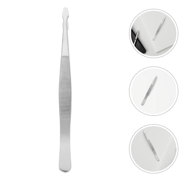 OUNONA 2pcs Stainless Steel Make Up Eyelash Eyebrow Hair Removal Tweezer Stamp Collecting Supplies For Photo Collecting Stamp Album
