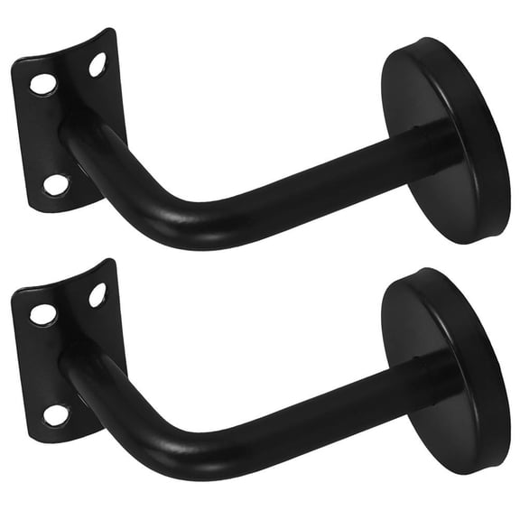 FOLOYORI Stair Brackets For Steps Handrail Wall Mount Bracket Black 2Pcs