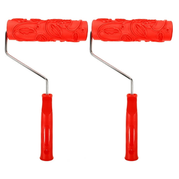 OUNONA 2pcs Textured Paint Roller Pattern Paint Roller Wall Embossing Texture Roller for Wall Decoration