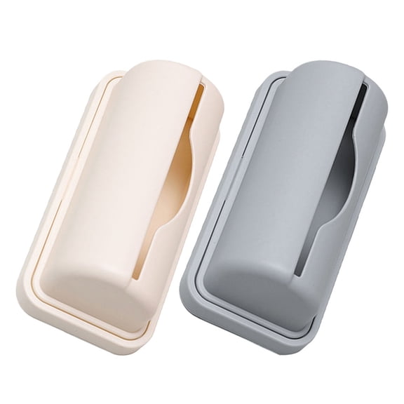OUNONA Wall-Mounted Trash Bag Roll Holder Dispenser for Kitchen Garbage Bags with No-Drill Installation Storage Box