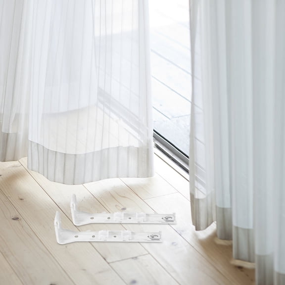 OUNONA 2pcs Wall Mount Curtain Track Brackets Design Curtain Support Accessories Ideal For Home And Office