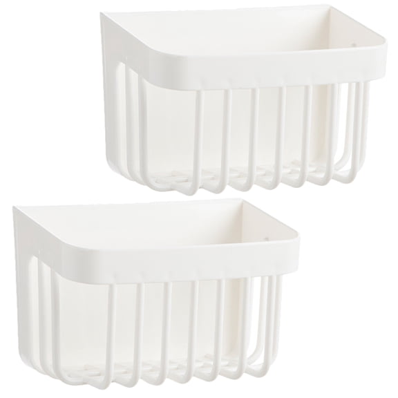 OUNONA 2- Mounted Shower Storage Rack, No Drilling Bathroom Organizer Basket with Drain, Space-Saving Wall Shelf