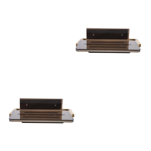 OUNONA 2pcs Wall mounted Storage Rack: Punch Free Floating Shelves Bathroom Wall Organizer Shelf Hanging Shower for Toilet Kitchen