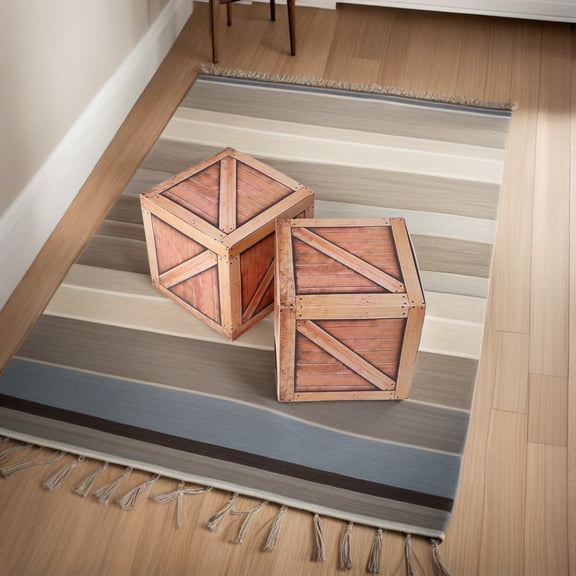 OUNONA 2pcs Western Cowboy Party Decorations Simulation Wooden Box Decor Creative Paper Box Props Western Themed Party Supplies