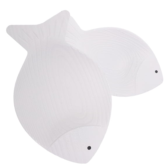OUNONA Set of 2 White Wooden Fish Wall Hangings Coastal Style Home Decor Art Crafts for Living Room and Beach House Decoration