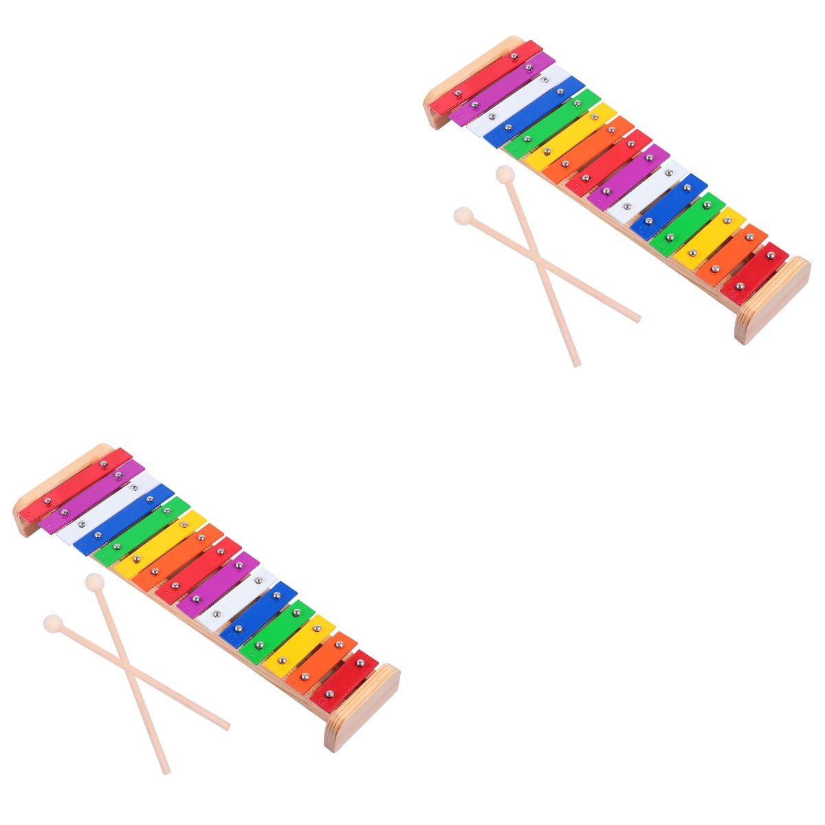 Percussion Instrument Knocking OUNONA 2pcs Wooden 15-Tone Xylophone Toddle Percussion Instrument Knock ...