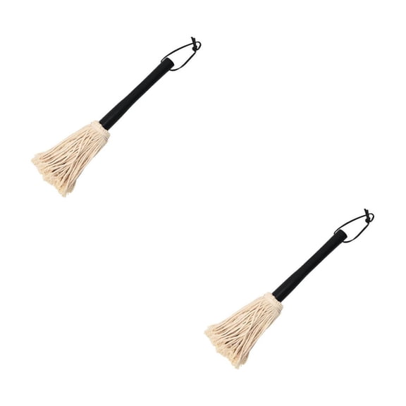 OUNONA 2pcs Wooden Handle Oil Brush Grill Basting Mop Bbq Mop Sauce Basting Mop Roasting Oil Brush Wooden Handle Oil Brush Grill Basting Mop Bbq Mop Sauce Basting Mop
