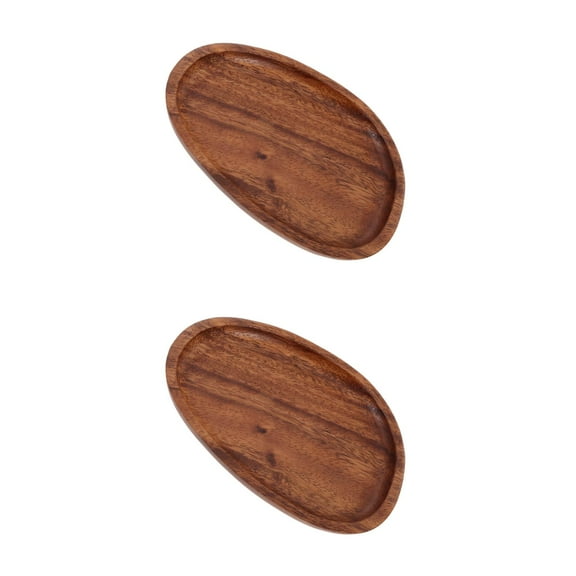 OUNONA 2pcs Wooden Tray Creative Bread Plate Breakfast Dish Serving Tray Party Snack Display Plate Tabletop Fruit Dessert Dish for Bread Cutting Fruit Vegetables Cheese