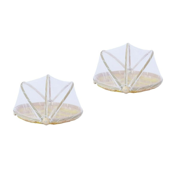 OUNONA 2pcs Woven Bamboo Storage Basket Anti- Cover Bamboo Woven Basket for Home