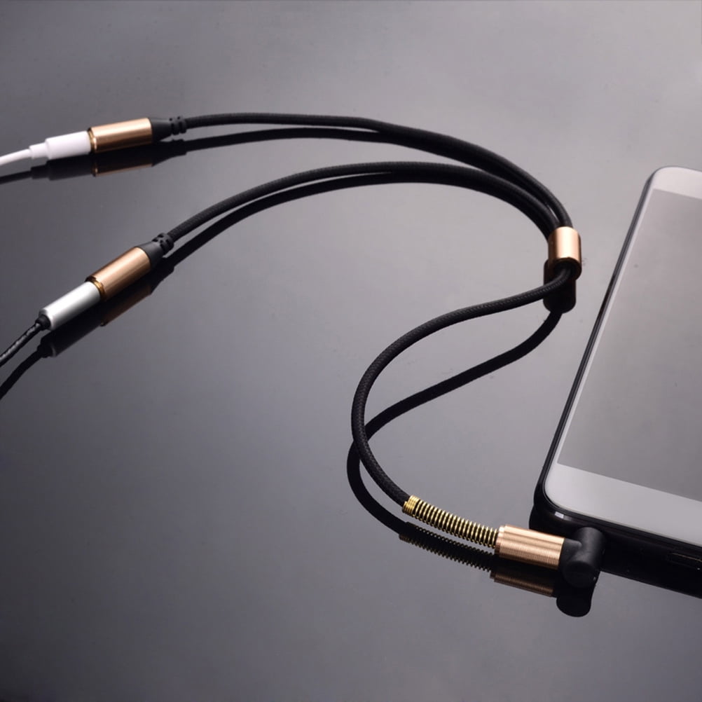 OUNONA 3.5mm Headphone Splitter Adapter, Black Audio Jack to Dual ...