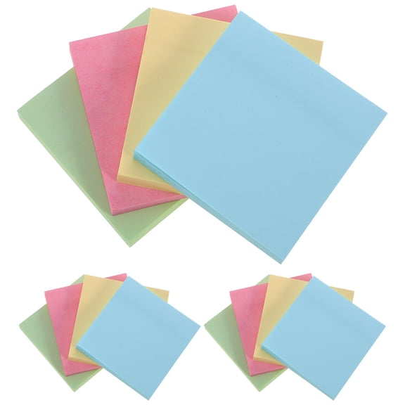 OUNONA 3-Pack Colorful Thick Sticky Page Markers for Students and Office Use, Paper Tabs 7.6x7.6x1 cm