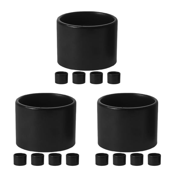 OUNONA  3 Count Metal Lampshade Collar Thread Diameter Holder Ring Replacement Black Light Socket Rings
