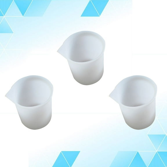 OUNONA 3 PCS Measure Cup Silicone Measuring Cup Liquid Measuring Cups 7X5.5cm White