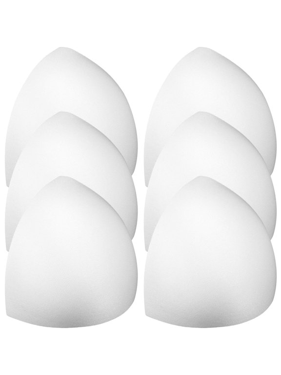 3 Pairs White Swim Bra Pads for Women, Comfortable Swimwear Inserts with Lift and Support, Soft Swimsuit Padding