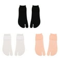thumbnail image 1 of OUNONA 3 Pairs Toe Socks Summer Thin Style Color Middle Stockings Slipper Socks Flop Socks for Women and Men (Black + Grey + Skin Color), 1 of 6
