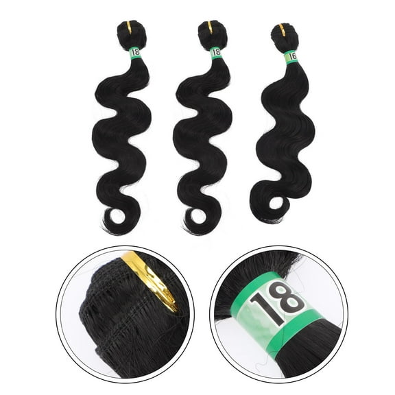 OUNONA  3 Pcs Body Wave Hair Wig Toss Resistance Hairpiece