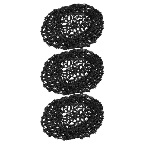 OUNONA 3 Pcs Hairnet Protector Bonnet for Sleeping Soft Woman Miss Black