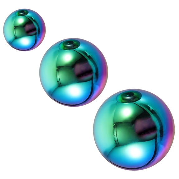OUNONA 3 Pcs DIY Party Crafts Steel Balls for Decor Mixing Blue