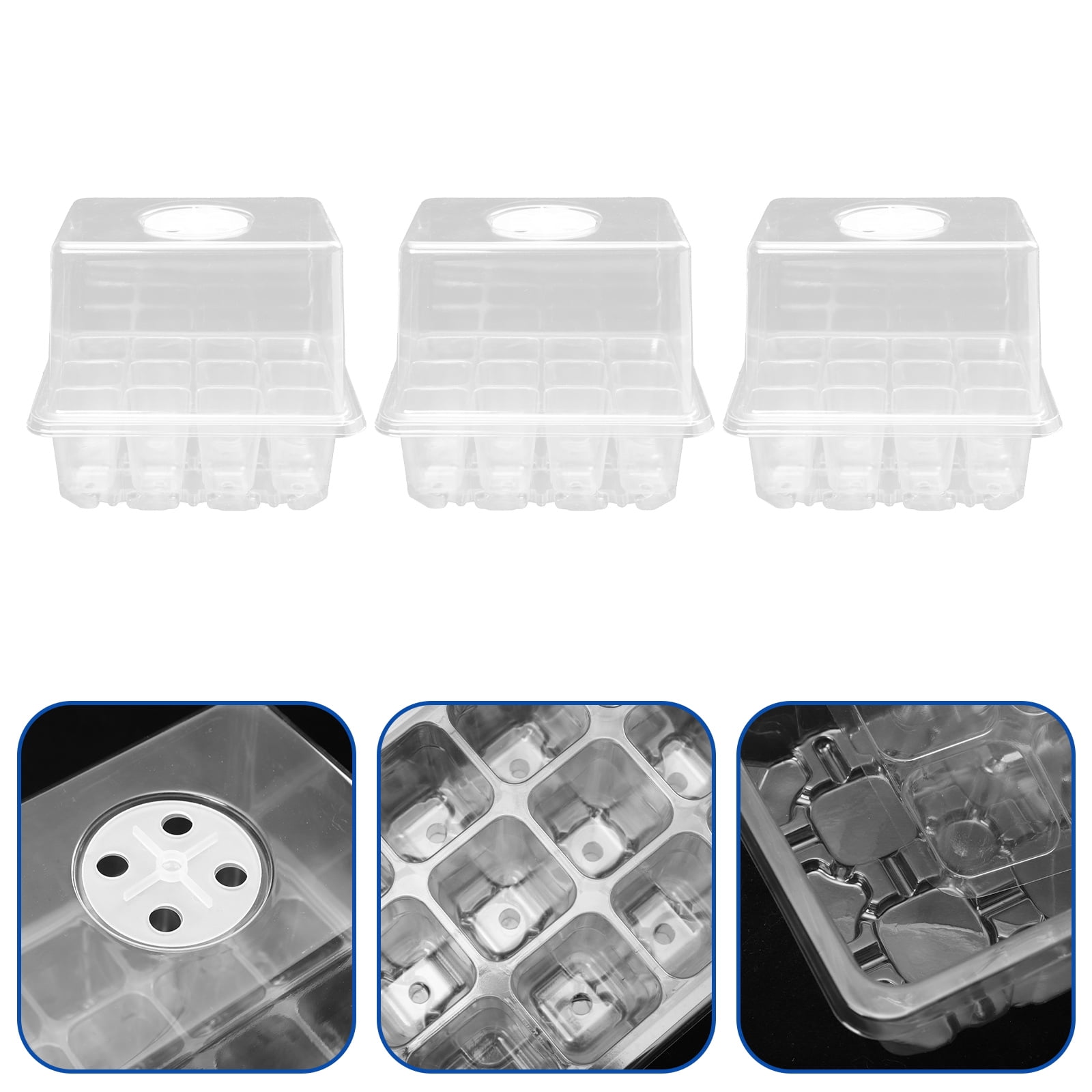 OUNONA 3 Pcs Heightened Planting Box Sprouting Kit Tray Starting Plants ...