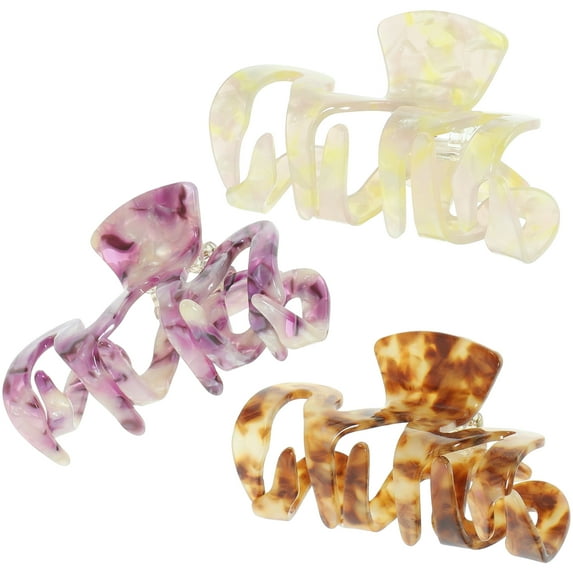 OUNONA 3 Pcs M-shaped Hairpin Grip Clippers Jaw Clips Girl Accessories Claw for Girls Women's Miss