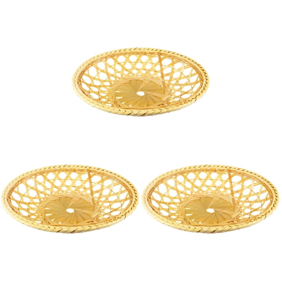 NUOLUX Retro Bamboo Basket Assorted Color Stylish Design Home Use 3Pcs