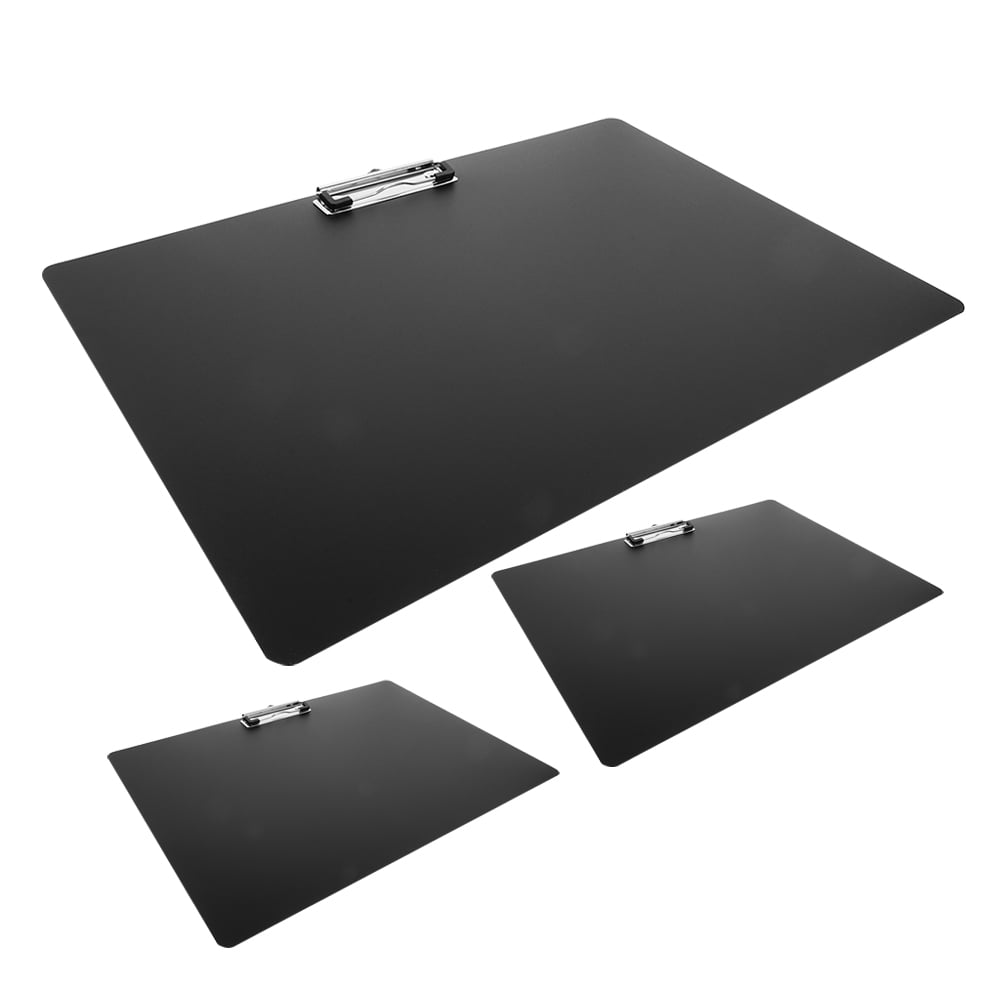OUNONA  3 Pcs Painting Splint Drawing Office Clipboard Work Student Black