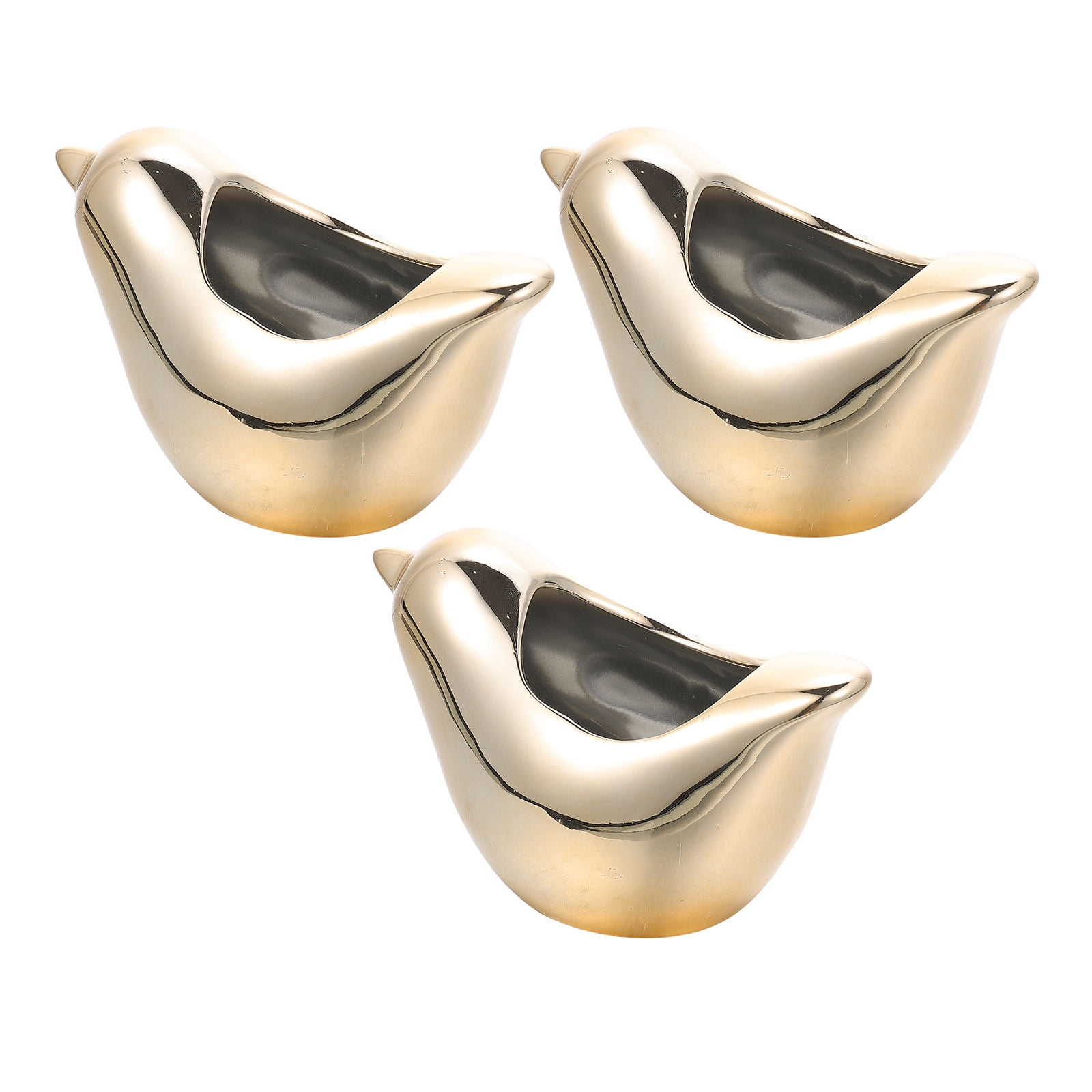 NUOLUX Pot Planter Cartoon Ceramic Flower Pot Golden 3Pcs