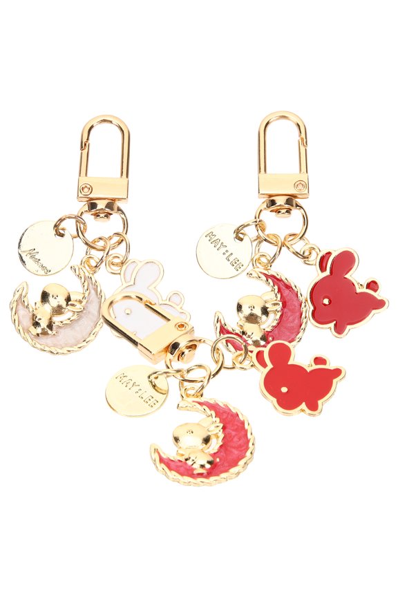 3 Pcs Rat Easter Keychain Pretty Bunny Charm Keychains