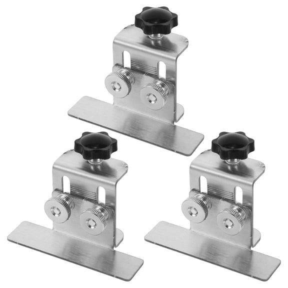FOLOYORI 3Pcs Adjustable Woodworking Clamps Plated Silver Cabinet Door Setup Tool for Fast and Accurate Installation
