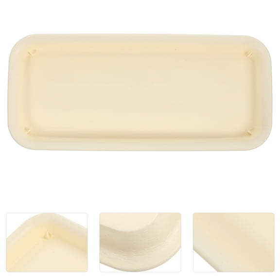 NUOLUX Rectangular Saucer Beige For Flowerpot Indoor Use 3Pcs 12.1X5.5X1In