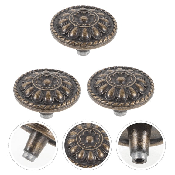 OUNONA 3 Pcs Retro Decor Decorative Cabinet Knobs Retro Handle Retro Knobs 3.2x2.2cm