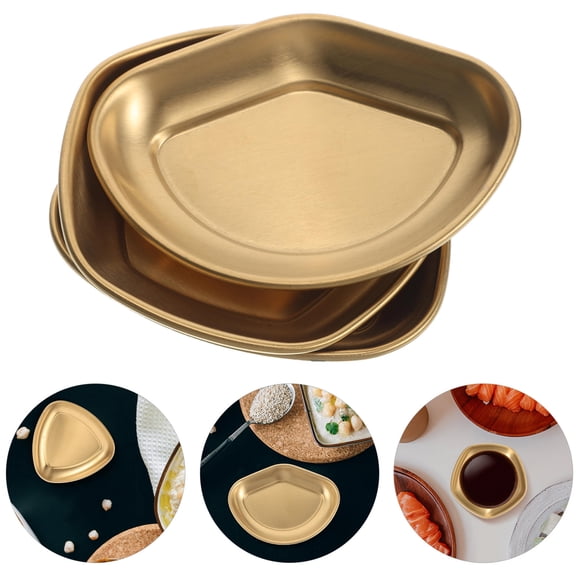 OUNONA 3 Pcs Stainless Steel Sauce Cups Condiment Dishes Seasoning Bowls Serving Dishes for Sushi Soy Ketchup Appetizer Side Dish