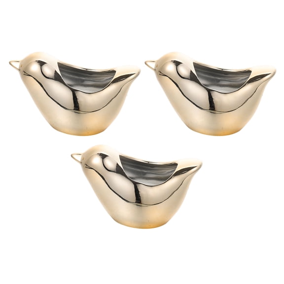 OUNONA  3 Pcs Terracotta Pots Succulent Planters Flower Indoor Golden