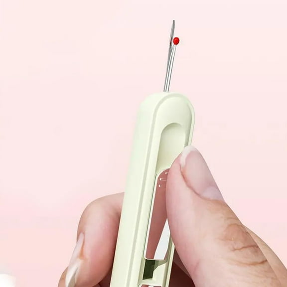 OUNONA Sewing Needle Threader and Seam Set, ABS and Steel Crafting Tools, Assorted Colors, 3 Pieces