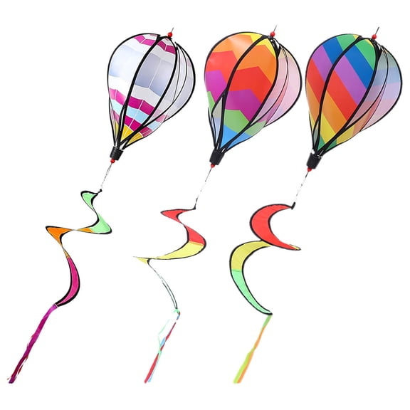 OUNONA  3 Pcs Windsock Spinner Outdoor Hanging Rainbow Windmill