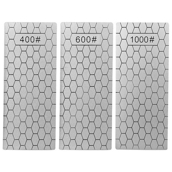 OUNONA 3-Piece Stainless Steel Sharpener and Sharpening Stone Set for Outdoor Camping and Home Kitchen Use