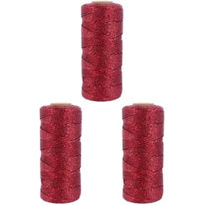 NUOLUX Durable Red Cotton Thread for DIY Crafts and Packing 3 Rolls