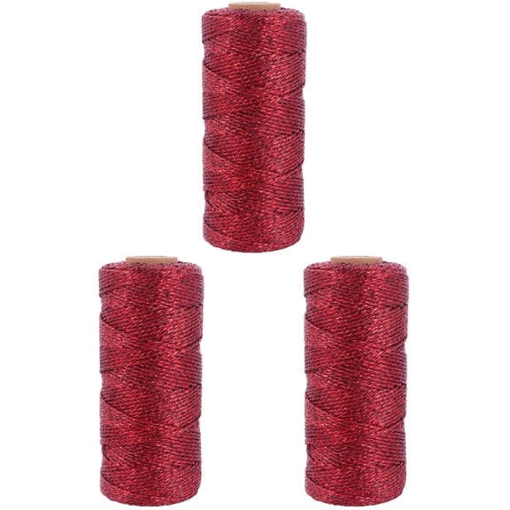 NUOLUX DIY Tied Rope Red Cloth For Decor Use Diy Crafts 3 Rolls 100M X 0.04In